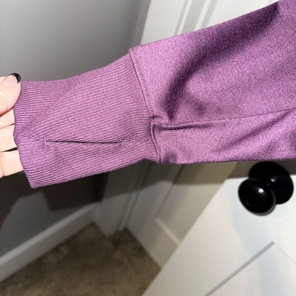 WOMENS Purple Half-Zip Hoodie - Picture 3 of 6